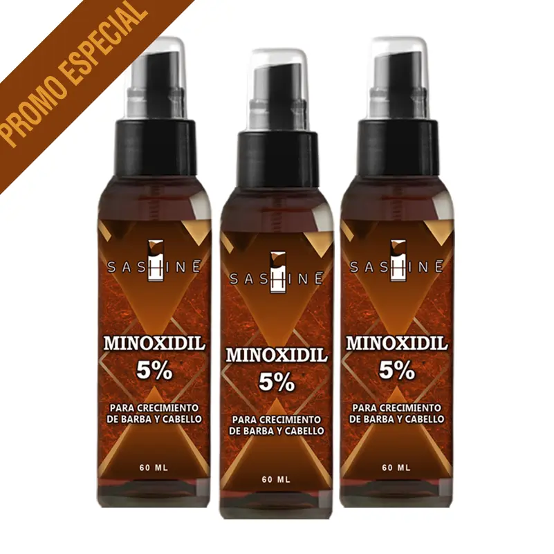 SASHINE MINOXIDIL 5% 60ML PAQ 3 PZS